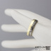 Columba yellow - Zlatý snubní prsten a damasteel, dřevo
