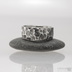 Zsnubn prsten s ernm diamantem chirurgick ocel - Natura, zatmaven, velikost 54, ka v hlav 8,3 mm, ka v dlani 7,1 mm, tlouka cca 2,3 mm u kamene a 1,3 mm v dlani - s1402