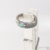 Snubní prsten nerezová ocel damasteel - Prima a tyrkys s přírodním povrchem, struktura dřevo