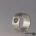 Silver Draill a kmen natural - tepan snubn nebo zsnubn stbrn prsten s vltavnem, povrch neopracovan
