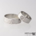 Kovaný nerezový snubní prsten - Draill světlý a kámen natural (růženín)