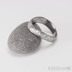 Kovaný nerezový snubní prsten damasteel - FOREVER, kolečka světlý