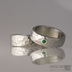Prsten kovaná nerezová ocel - Draill světlý a broušený přírodní smaragd do stříbra