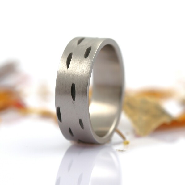 Betula - kovan snubn prsten z nerezov oceli - CR6068, vel. 61