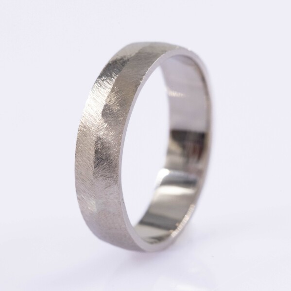 Klas gold white - zlat snubn prsten, vel.60/5/1,25 mm, CR6548