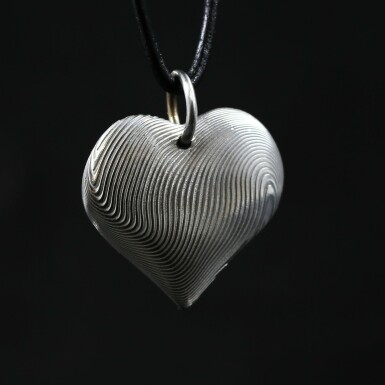 Srdko s okem, devo - romantick pvsek z nerez oceli damasteel, CR6560