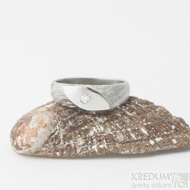 Intimity Slim a ir diamant 2,3 mm, voda - Zsnubn damasteel prsten