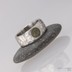 Klasik marro a vltavín - 48, šířka 6,7 mm, tloušťka 1,8 mm, průměr kamene 5,7 mm - Nerezový snubní prsten - S1452 (1)