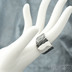 Klín - velikost 62, šířka 6,5 - 16,8 mm, zatmavený - Design nerezový snubní prsten, S2158 (2)