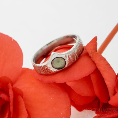 Krlovna a vltavn - zsnubn / snubn damasteel prsten, koleka, produkt SK2722