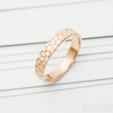 Marro gold red - zlatý snubní prsten