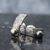 Moon Natura s černou perlou - kované damasteel náušnice