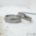 Snubn prsteny chirurgick ocel - Natura nerez se smaragdem 2mm vsazenm do stbra, vel. 56, ka 4,5mm, slab, matn - k 4639