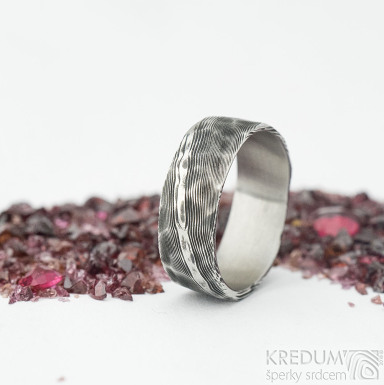 Natura - Snubn prsten nerezov ocel damasteel, SK1974