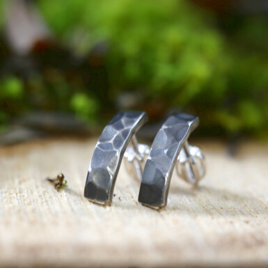 Moon Natura dark - forged stainless steel earrings - CR5765