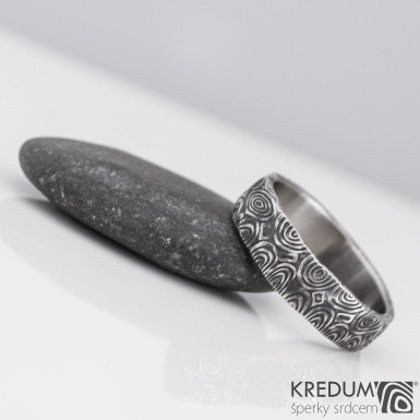 Natura - koleka - Snubn prsten nerezov ocel damasteel, S2146