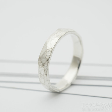 Rock hrubý mat stříbro snubní prsten (3)