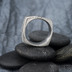 Round square - dřevo - Kovaný prsten damasteel, SK1622