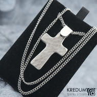 Křížek kovaný světlý - nerezová ocel 