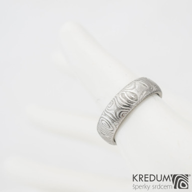 Prima koleka - Kovan snubn prsten z oceli damasteel, SK977