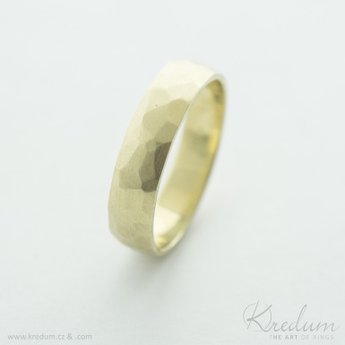 Rock Gold yellow - Zlat snubn prsten - vel.61/5/1,3 mm, mat, SK4689