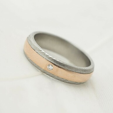 Duori red a diamant 1,5 mm - devo - snubn prsten damasteel a erven zlato