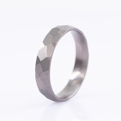 Rock Titan - Matte, Size 62 - Forged Wedding Ring - CR6444