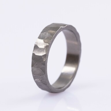 Raw titanium - matte, size 62 - Forged wedding ring - CR6448