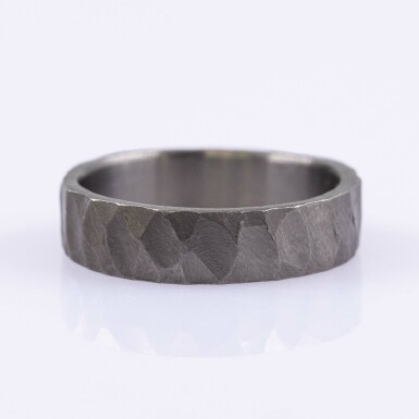 Raw titanium - matte, size 62 - Forged wedding ring - CR6448
