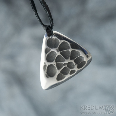 Shark - metal pick, hammered steel pendant