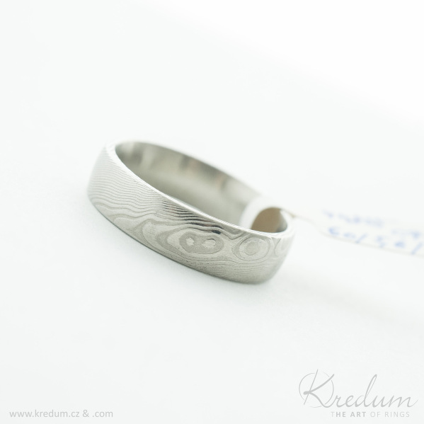 Prima devo - Kovan snubn prsten z nerez oceli damasteel, V4835