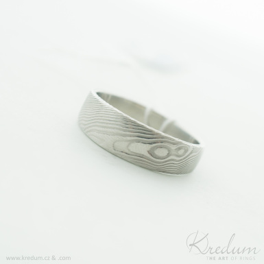 Siona devo - Kovan snubn prsten z nerez oceli damasteel, V4915