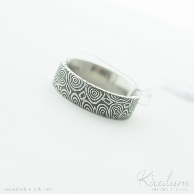 Prima koleka - Kovan snubn prsten z oceli damasteel, V4923
