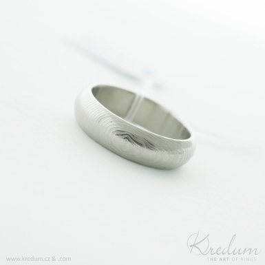 Prima rky - Kovan snubn prsten z nerez oceli damasteel, V4935