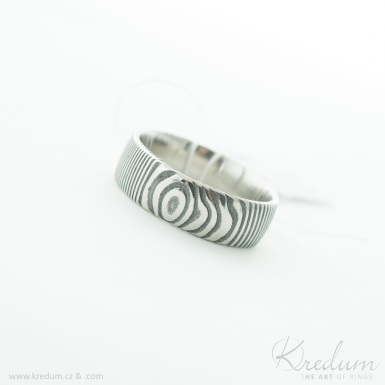 Prima rky - Kovan snubn prsten z nerez oceli damasteel, V4940