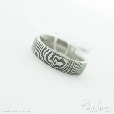 Prima rky - Kovan snubn prsten z nerez oceli damasteel, V4944