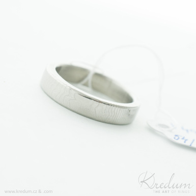 Prima rky - Kovan snubn prsten z nerez oceli damasteel, V4948