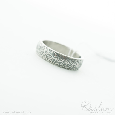 Prima koleka - Kovan snubn prsten z oceli damasteel, V4951