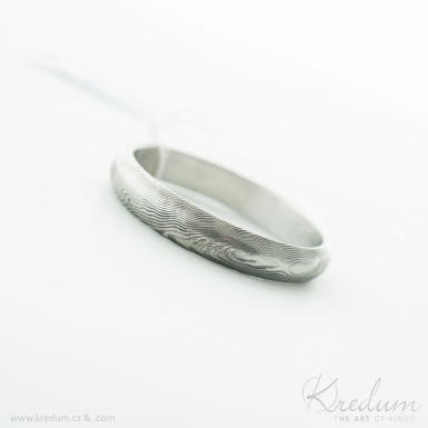 Prima devo - Kovan snubn prsten z nerez oceli damasteel, V4973