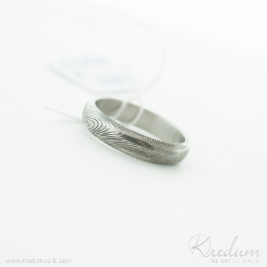 Prima devo - Kovan snubn prsten z nerez oceli damasteel, V4975