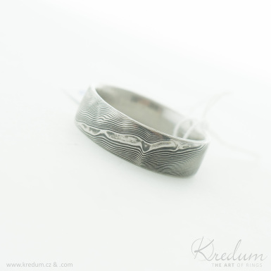 Prima devo - Kovan snubn prsten z nerez oceli damasteel, V4976