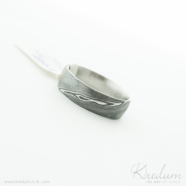 Prima devo - Kovan snubn prsten z nerez oceli damasteel, V4988