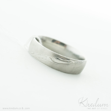 Prima devo - Kovan snubn prsten z nerez oceli damasteel, V4991