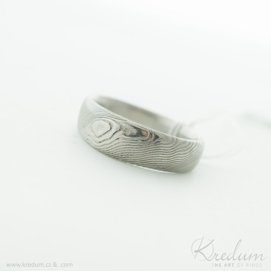 Siona devo - Kovan snubn prsten z nerez oceli damasteel, V4992