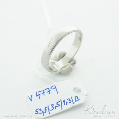 Prima devo - Kovan snubn prsten z nerez oceli damasteel, V4779
