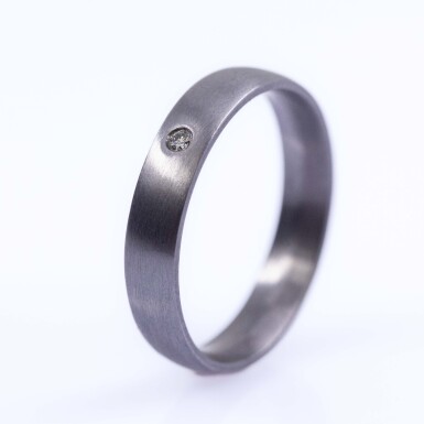 Prima Tantalum � Matte � 1.5 mm Diamond Wedding Ring