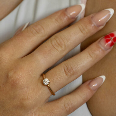 Red Kiss - gold engagement ring with moissanite, size 54 - CR5830