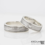 snubní prsteny Luna damasteel stříbro moissanit k 0131
